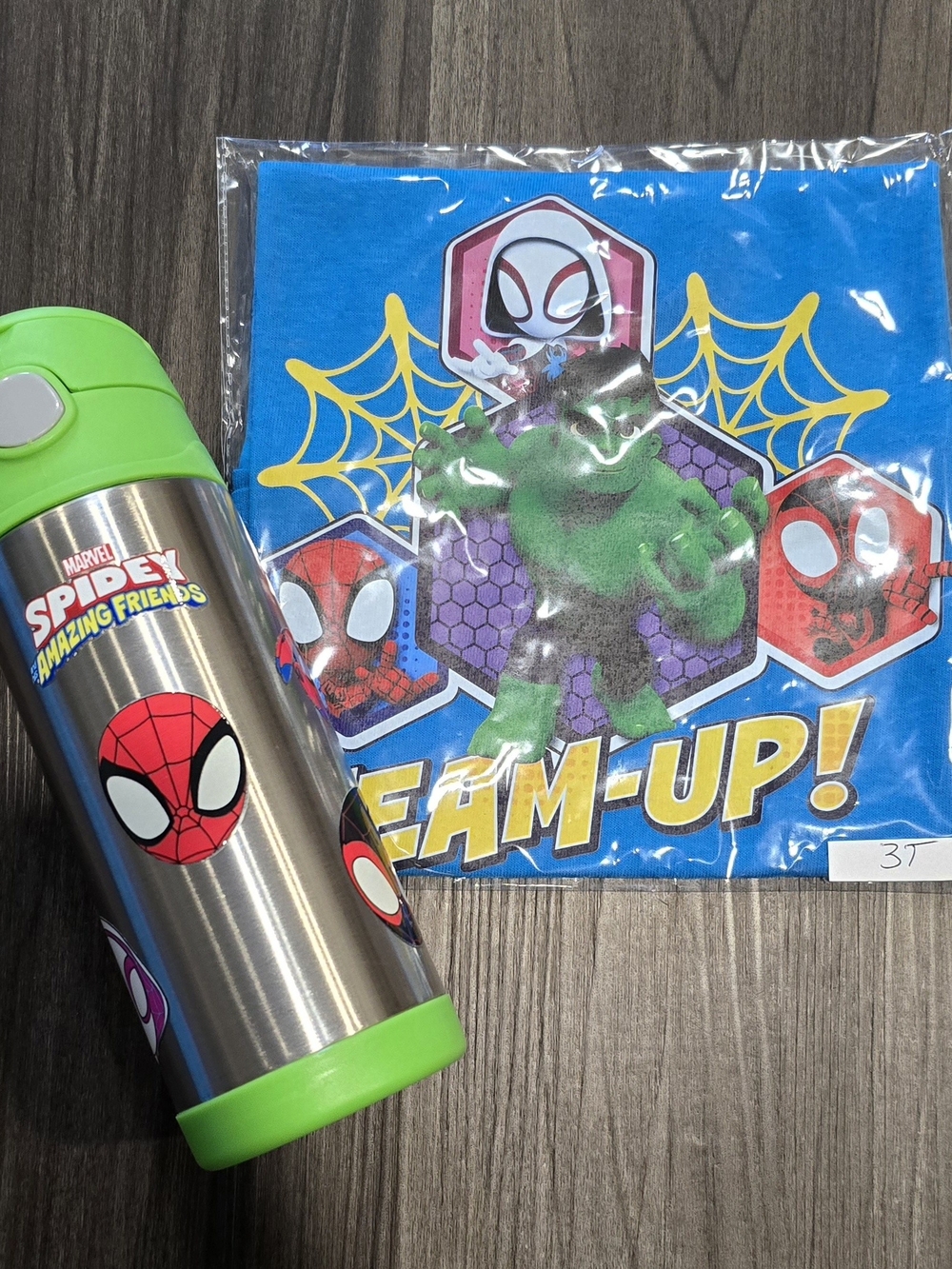 Kids Custom Spidey T-shirt & Water Bottle